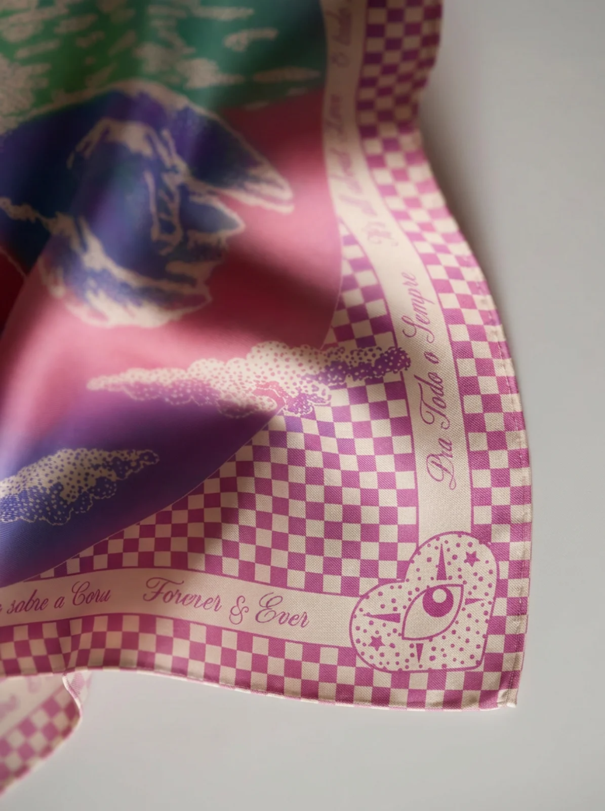 SWAN SONG scarf in Lilac Sky, styled